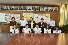 寄島中学校生徒会役員との座談会