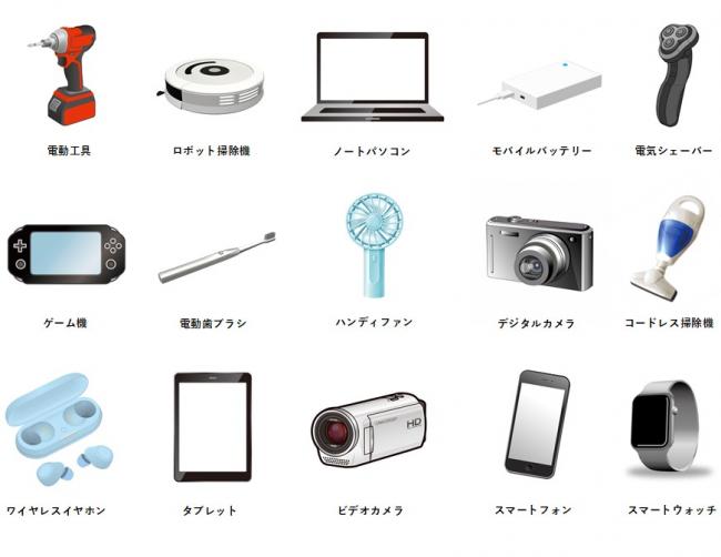 リチウムイオン電池使用製品例